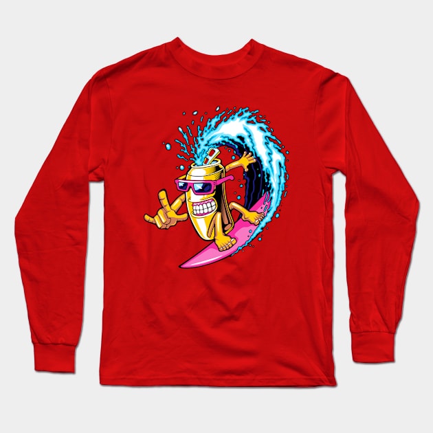 Soft Drink Surfer Long Sleeve T-Shirt by Mako Design 